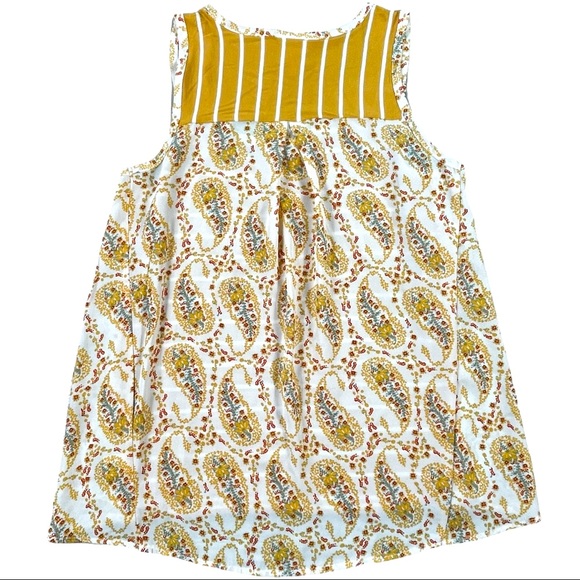 Tru Self size medium gold stripes, paisley sides & back, lace down front EUC - Picture 6 of 16